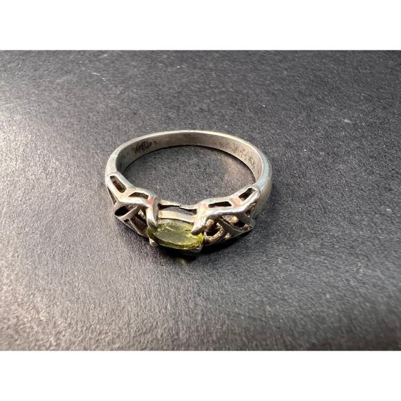 Vintage Helen Andrews peridot hugs and kisses Sterling silver ring size 6.5 - Picture 6 of 15